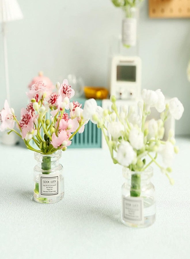 Qintreesify Miniature Flower in Vase Dollhouse Mini Jasmine Flowers Handmade Easily Matched Dollhouse Flower Vase Set Model Decor for 1:6 or1:8 Scale Micro Landscape Dollhouse Accessories (Pink) - Image 4